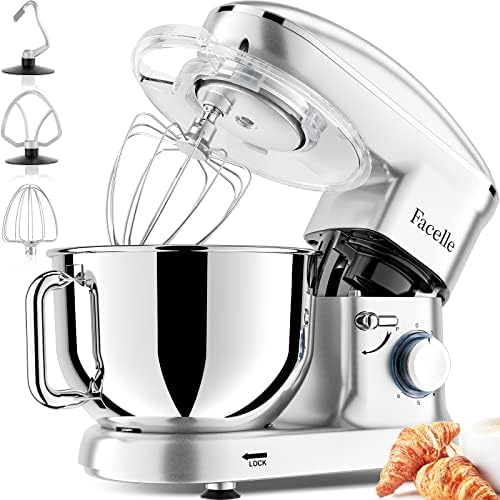 LEHMANN Robot Pâtissier Avec Kit D'accessoires, 1500 W, 12 Vitesses, Bol Mélangeur 5 L, Petrin