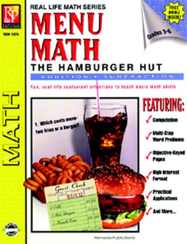 Remedia REM102A Menu Math Hamburger Hut Book-1 Add & Subtract