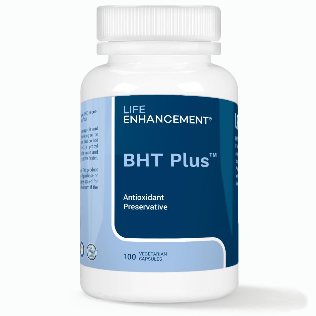 - Life Enhancement BHT Plus - Antioxidant Preservative - 180mg BHT and 80mg Vitamin C (Ascorbyl Palmitate) - 100 Serving