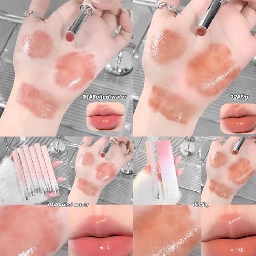 Image of Gege Bear Moisturizing Solid Lip Gloss Set | High-Pigment Gloss Stick with Glossy Finish | Luxury Lipstick with Rich Color & Hydration | Nourishing Lip Balm Texture Meets Vibrant (05# Maple, 2g)