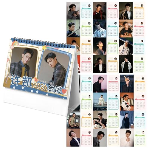 シューカイ 許凱 カレンダー 2025年 2026年 卓上カレンダー グッズ 中国芸能人 華流 スケジュール 輸入版カレンダー 2年使える オフィス ホーム 新年 お正月 [並行輸入品]のサムネイル