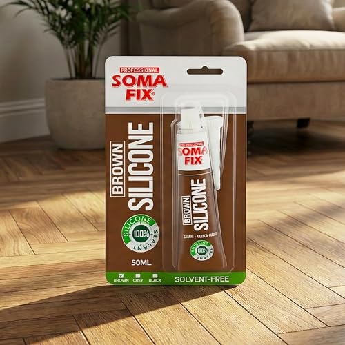 Image of Brown Silicone Caulk (No Gun Needed) Flexible & Waterproof Caulking Tube