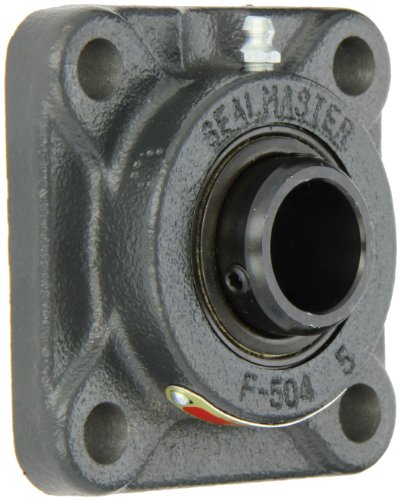 Sealmaster SF-16 Standard Duty Flange Unit, 4 Bolt, Regreasable, Felt Seals, Setscrew Locking Collar, Cast Iron Housing, 1