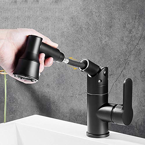 Robinet de lavabo avec douchette extractible mitigeur de salle de bain eau chaude