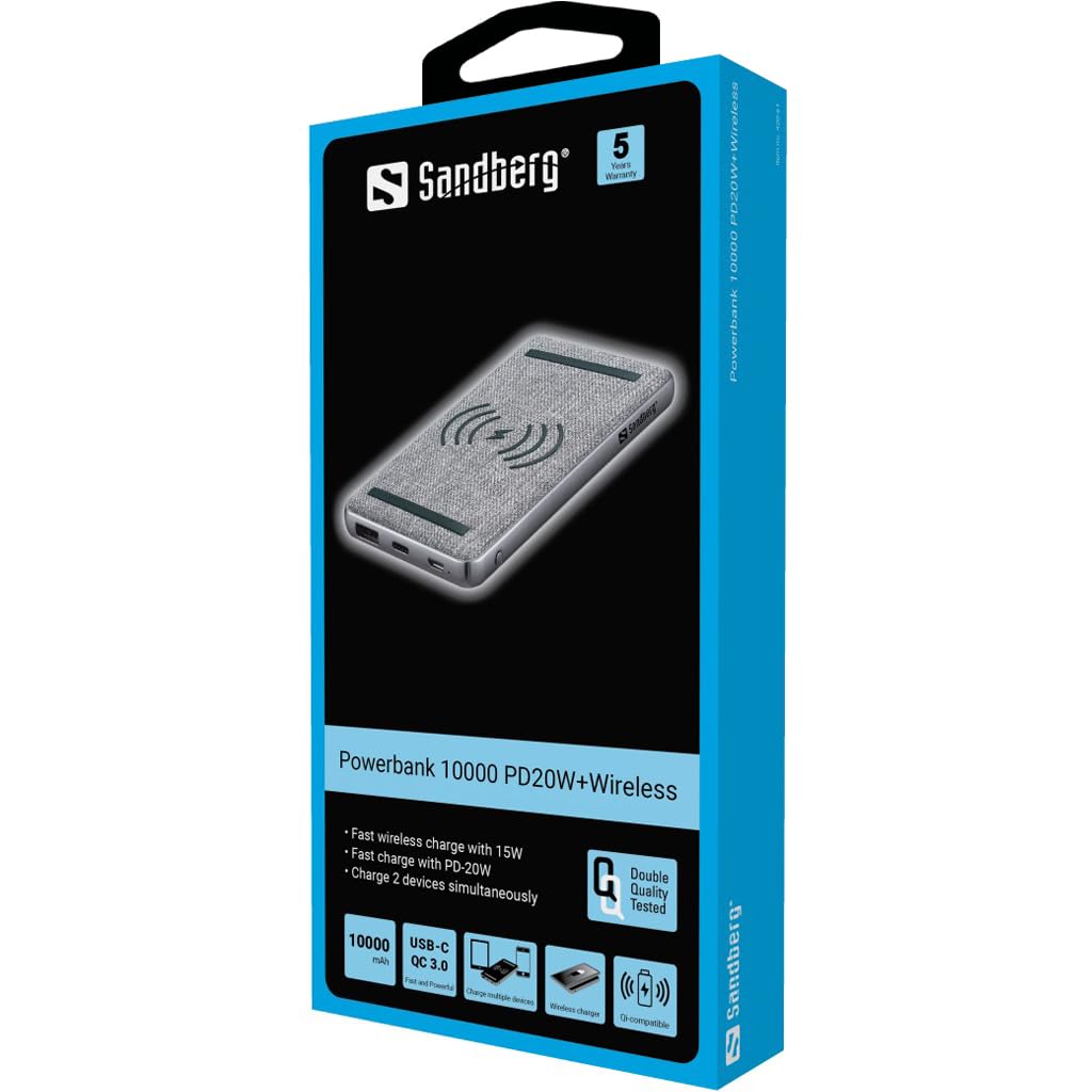 Sandberg Powerbank 10000 PD20W + Wireless packaging