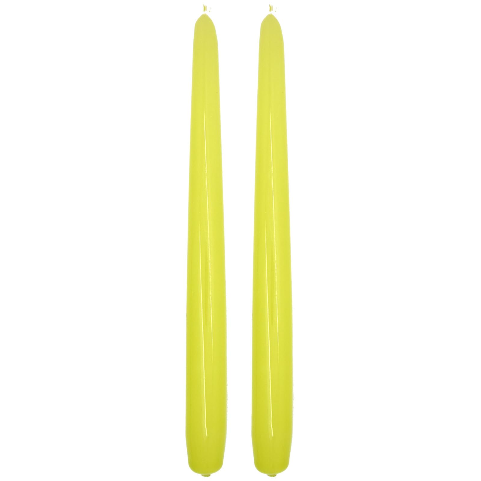 Tapered Dinner Candles, Pack of 2, Unscented, Long Burning Time, 24 cm / 9.45" (Pistachio, Varnished)
