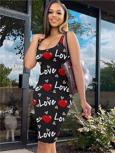 Image of Nimsruc Women Casual Sexy Tank Top Bodycon Dress Summer Pencil Sleeveless Basic Midi Club Dresses