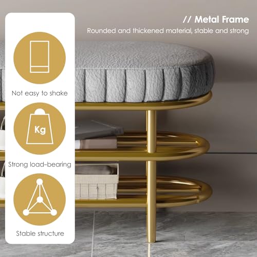 Banco zapatero de 3 niveles con asiento acolchado. Elegante organizador de almacenamiento de entrada para pasillo, sala de estar y dormitorio, perfecto para colección de zapatos y asientos