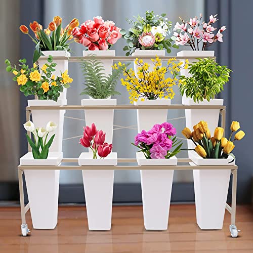 KEPMOGOH Soporte De Metal para Plantas En Maceta, Estantería Decorativo para Macetas con Soportes para Macetas De Arte del Hierro para Interiores Y Exteriores, Patio De Jardín, Césped, 100x58x85cm Cover