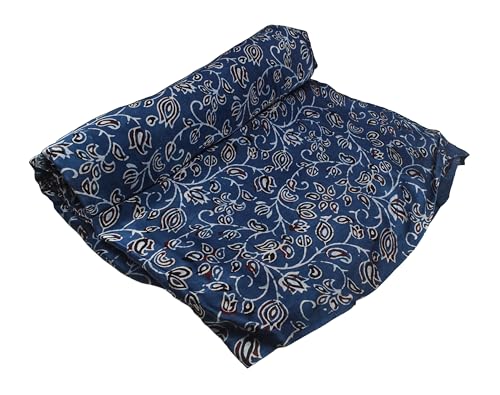 Image of Ethnics of Kutch Womens's Ajrakh Modal Silk Natural Dye Hand Block Print Unstitched Kurta Fabric