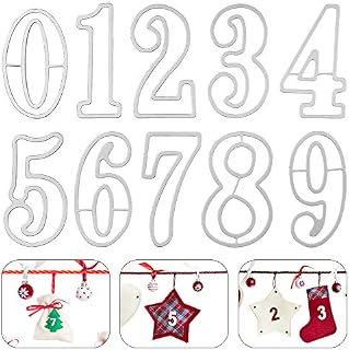 Ledoo Cutting Dies Numbers, Metal Cutting stencil Number, Embossing Die Cuts Number for DIY Invitation Cards, Scrapbooking Album, Paper Cards Silver