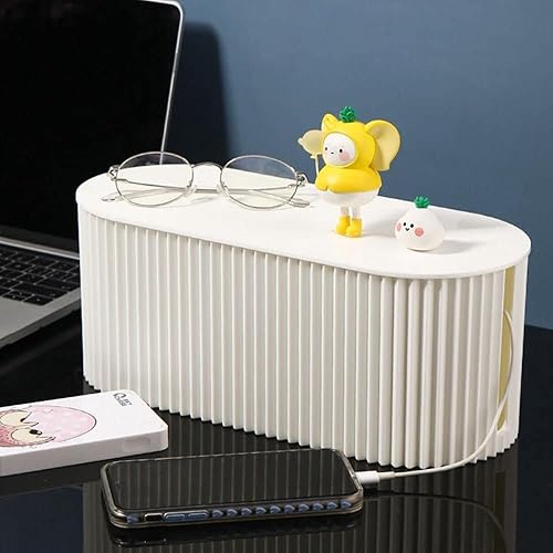 Miniatura 7 de Houchu Caja organizadora de cables, caja organizadora de cables para cable de extensión, escritorio, TV, computadora, concentrador USB, gestión de