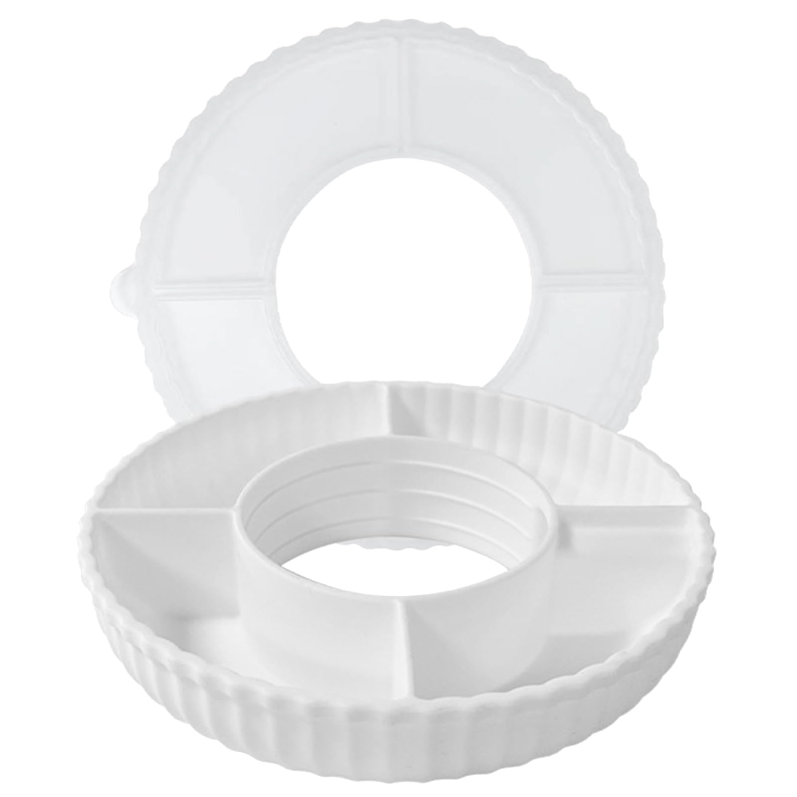 ZWWAAZHF Practical Snacks Tray Functional Plate with Lid Functional Plate for Cup Divider Container Food