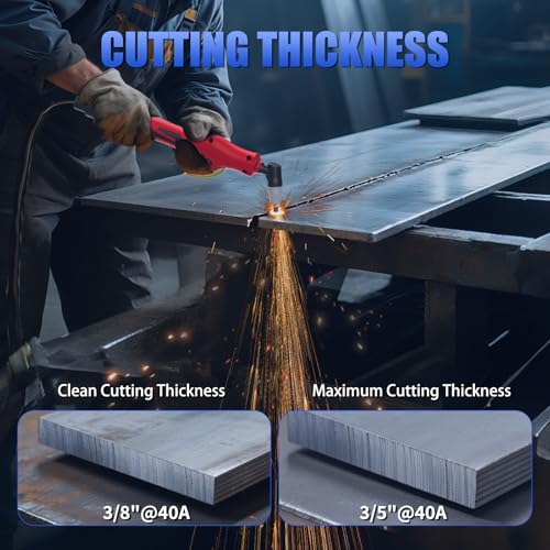 Image of Reboot Plasma Cutter With Built In Air Compressor 40A 120V IGBT Inverter Digital Cutting Machine, 3 /8 Inch Clean Cut And 3 /5 Inch Max Cut High Frequency