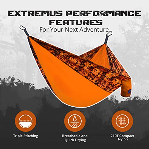 Extremus Double Camping Hammocks, Portable Hammock, Firestorm/Orange, 10Ft X 6.6Ft #TOP1