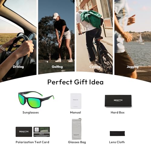 Image of ZENOTTIC Sports Polarized Sunglasses Men: UV400 Flexible Unbreakable Frame