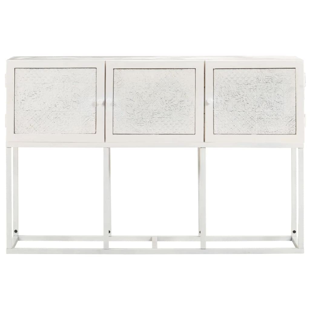 vidaXL Buffet Armoire Latérale Meuble de Rangement Armoire de Rangement avec 3 Portes Maison Intérieur 115x30x76 cm Bois de Manguier Massif