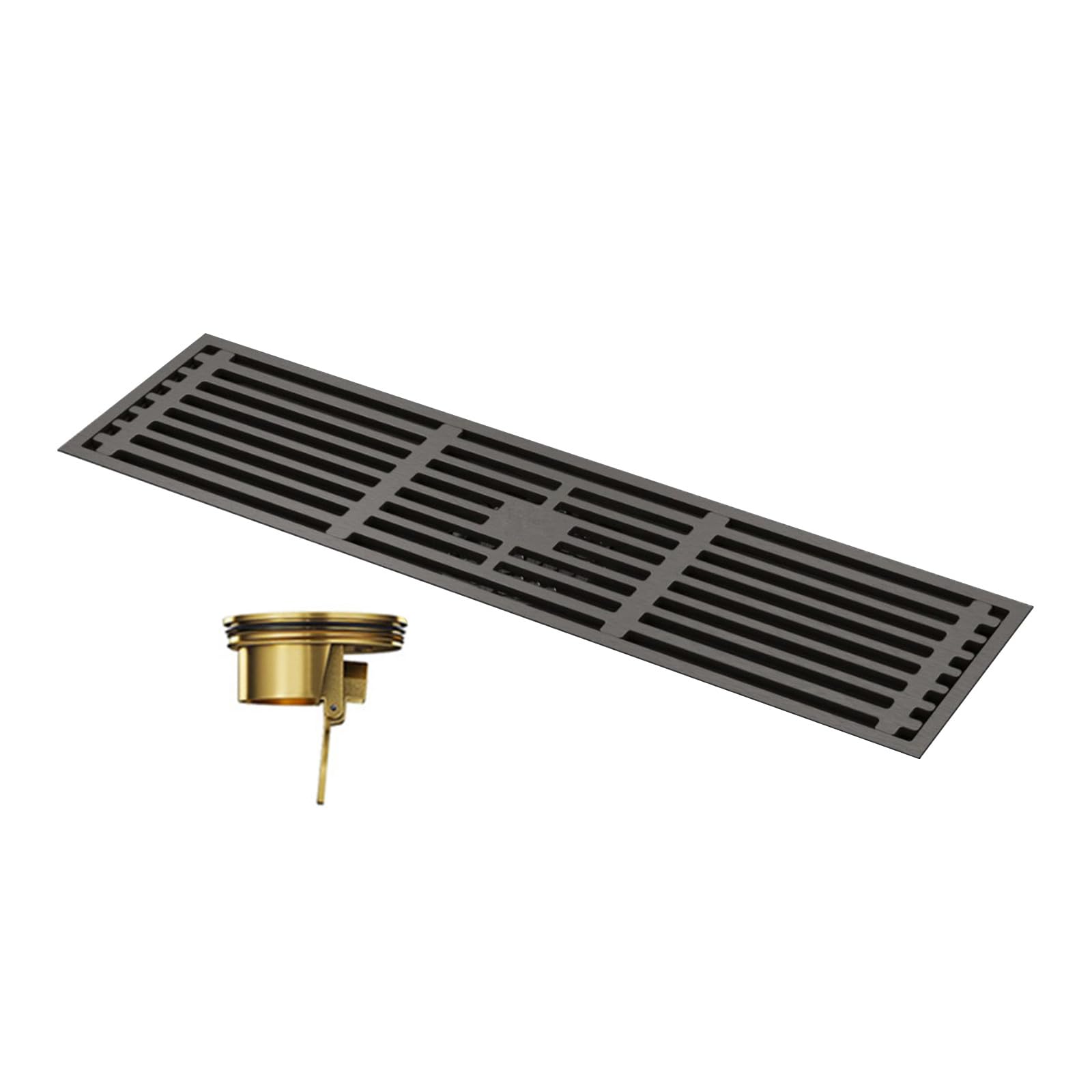 Multipurpose Gray Color Long Floor Drain with Controlled for Elegant and Cleaning Smelling Bathroom Showers Hotel Shower Drain