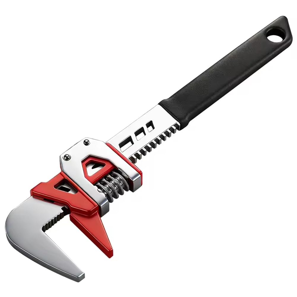 Jnchdghwa As Shown Adjustable F-Type Pipe Wrench 12Inch, 0-75Mm Large Open For Bathroom For Bathroom Tap Plumbing