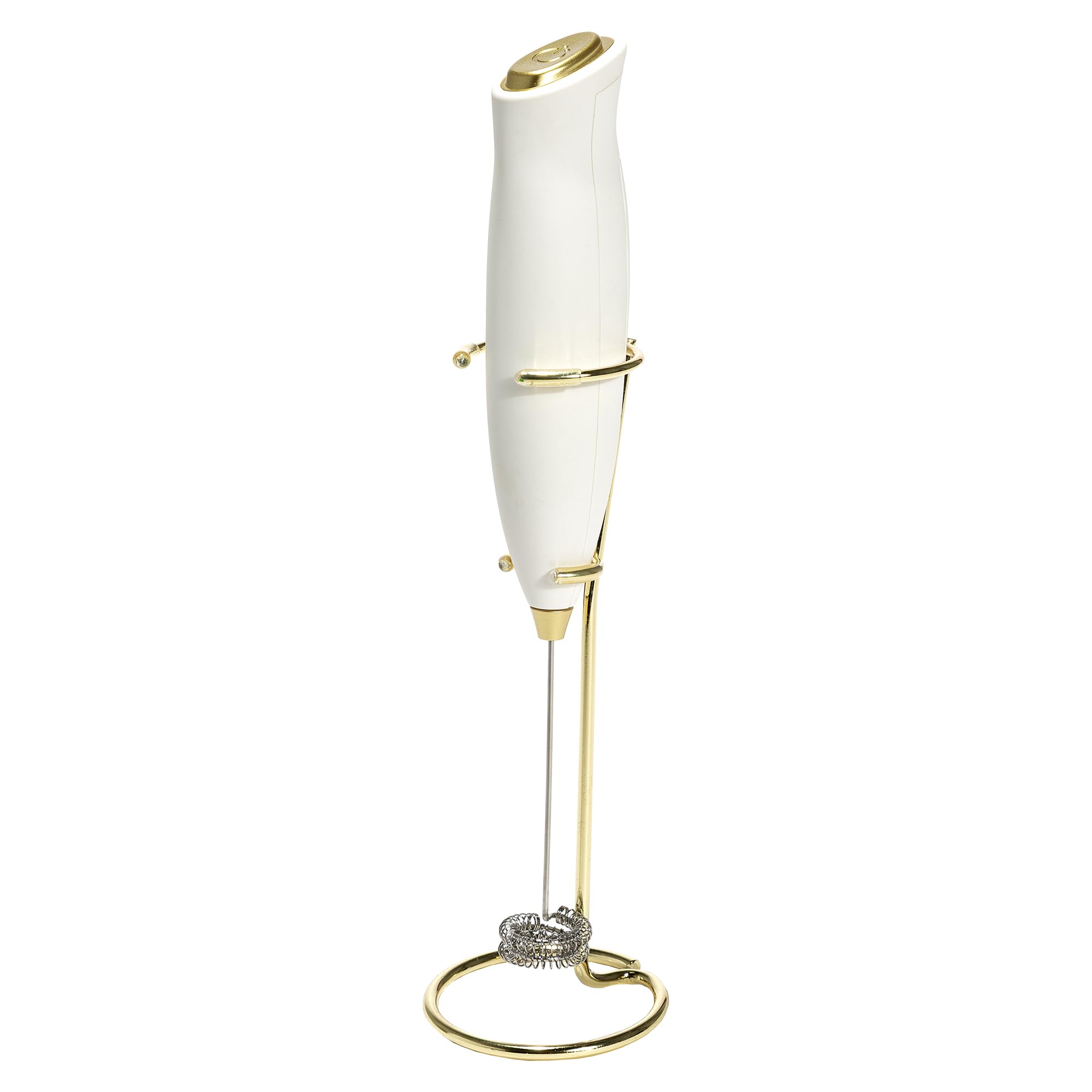 Paris Hilton Electric Handheld Milk Frother with Gold Metal Stand