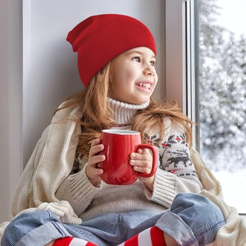 Century Star Kid'S Winter Warm Knit Hats Slouchy Baggy Beanie Hat Skull Cap For Boys Girls 1 Pack Red One Size thumb #5