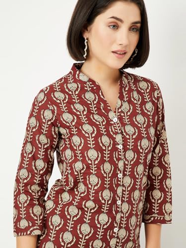 Image of Max Women's Cotton Blend Regular Fit Casual Kurta