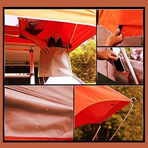 DOOKAA tenda da tetto auto Tenda da tetto, tenda da campeggio portatile pieghevole, apertura rapida automatica, traspirante e ampio spazio per viaggi all'aperto, adatta per 1-2 persone - immagine 4