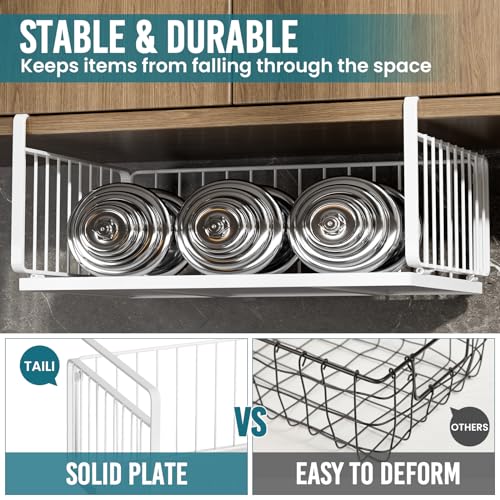 Image of TAILI Under Shelf Basket, Hanging Storage Baskets for Efficient Kitchen and Cabinet Storage - Hanging Organizer Racks, Slide-in Design for Pantry, Desk, and Bookshelf. Stylish Storage Solution(XL)