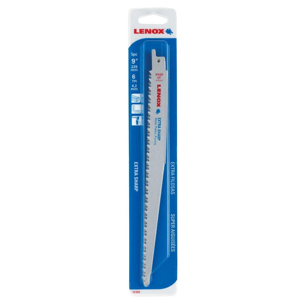 Lenox 121029 W6R 6 TPI hoja de sierra para madera y plástico de corte, 9 "