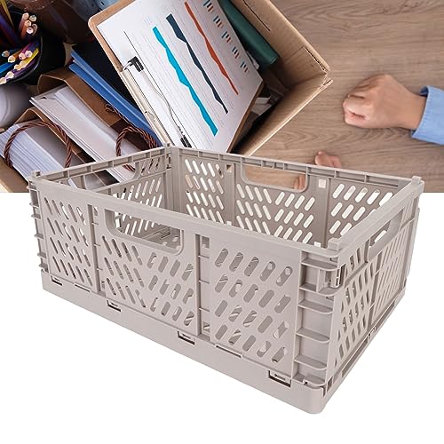 dsheng Caisse de Rangement Pliable, Panier en Plastique, Paniers de Bureau épais, Boîtes de Rangement Modernes Grises de Grande capacité – vue 4