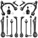 14pcs Front Suspension Kit Compatible with RWD 05-2010 Chrysler 300, 08-2010 Dodge Challenger, 06-2010 Charger, 05-2008 Magnum, Lower & Upper Control Arms Ball Joints Inner Outer Tie Rods Sway Bars
