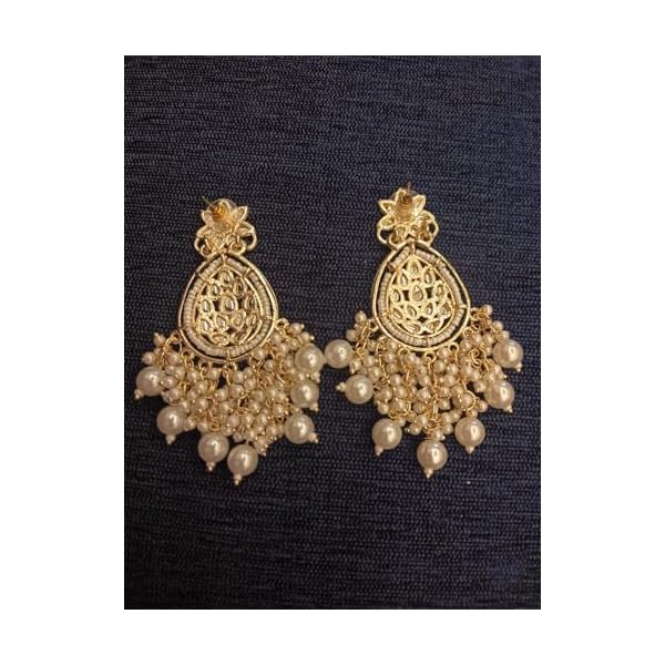 Inavit Modutech Gold Plated Punjabi Dangle Earrings for Women - Image 4