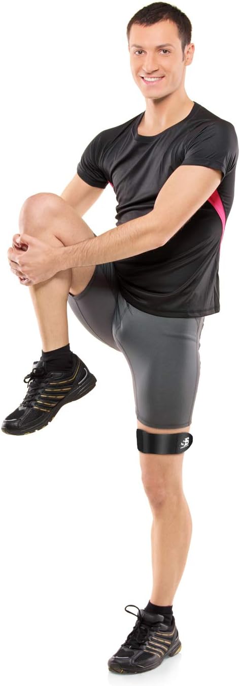 Best IT Band Strap for Men and Women - Iliotibial Band Syndrome Above or Below The Knee + Patella Stabilizer Straps. Leg + Thigh Compression Wrap Athletic Support Brace Neoprene IT Band Strap