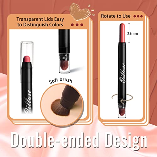 12 Pcs Eyeshadow Stick Sets With Smudge Proof Eyeshadow Primer Base, Waterproof Glitter Eyeshadow Pen With Soft Brush, Cream Eye Shadow Stick Makeup, Shimmer And Matte Eyeshadow Pencil Crayon (4Pcs-Pink) #TOP2