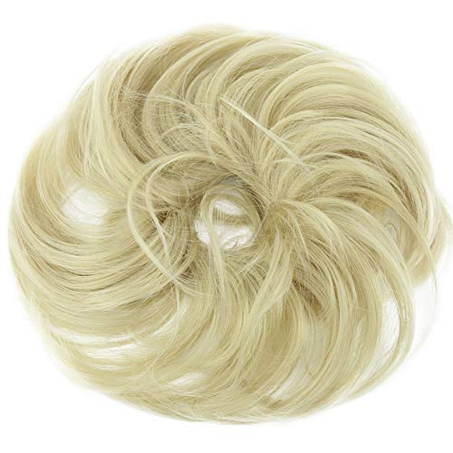 CAISHA Synthetic Fiber Hairpiece Scrunchie Scrunchy Updo Slightly Wavy Light Blonde Mix G14B
