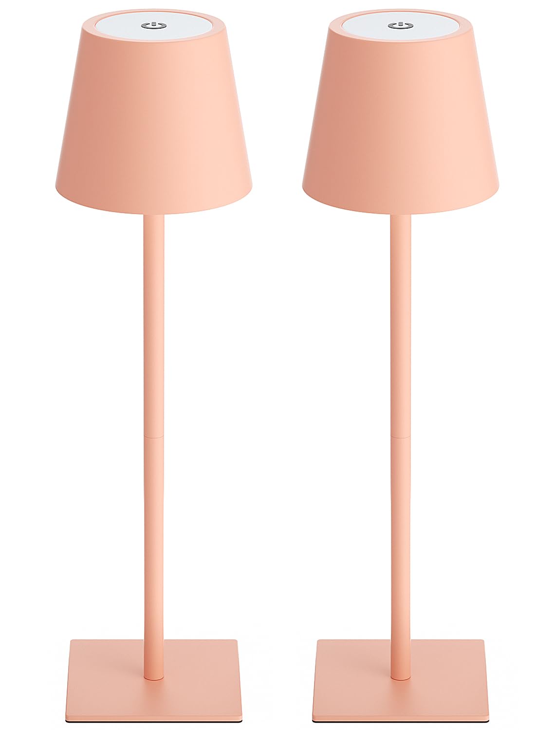 Kakanuo Pink Cordless Rechargeable Table Lamp 5000mAh Battery Operated Lamps, 3 Colors Stepless Dimming Touch Lamp for Living Room, Kitchen Counter, Dining, Outdoor Patio, 2 Pack