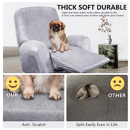 Image of ANARACHON Recliner Chair Covers Leather Like, 4 Pieces Recliner Cover for Recliner Chair, Soft Sofa Slipcover Furniture Protector Washable Sofa Cover for Pets Kids (Marbling)