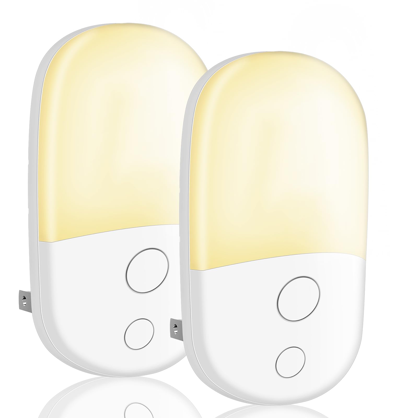 Night Light Plug-in With Dusk to Dawn Photocell Sensor, Energy Saving for Children's Room, Stairs, Hallway, Bedrooms, Garage (Warm White, 2 Pack, 3000K)