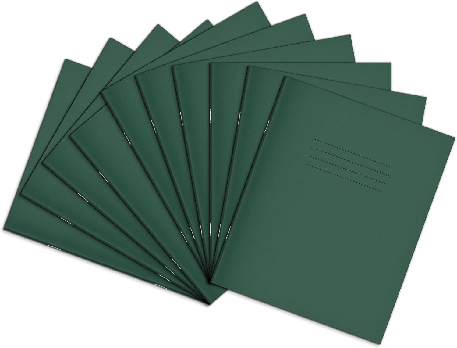 Rhino 8 x 6.5 Exercise Books, 48-Page / 8mm Lined with Blank Alternate Pages Notebook, 100-Pack, Writing Book, Office & School Stationery Supplies, Dark Green