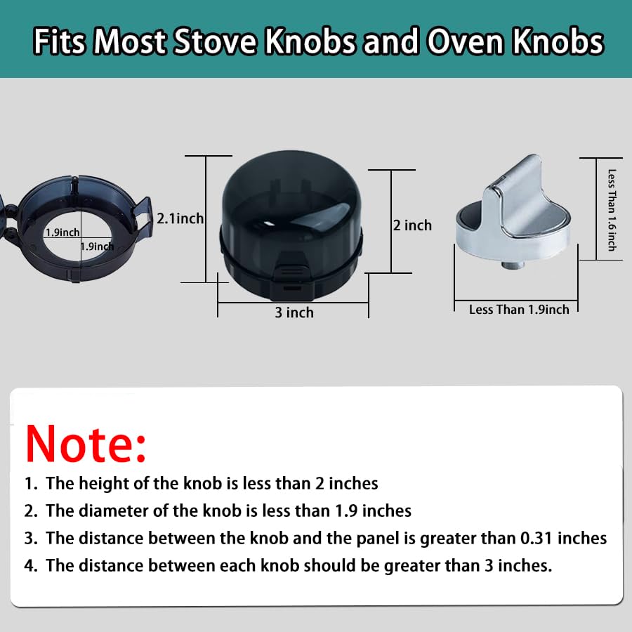 Stove Knob Safety Covers & Gas Stove Knob Locks Childproof Oven Lock 5 Pack | Heat-Resistant ABS Stove Locks Child Safety/pet Safety Fit Knob Covers