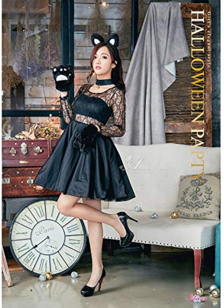 Amazon.co.jp: [Anna Mu] 黒猫 猫 コスプレ ハロウィン 衣装