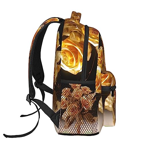 Sac à dos de voyage noir taille unique avec imprimé rose doré chic