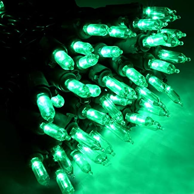 Holiday Essence 100 LED Green St Patrick's Day Christmas String Lights, 26.9 Ft Green Wire String Lights for Indoor and Outdoor Decorative Use Patio and Tree D¨¦cor UL Certified