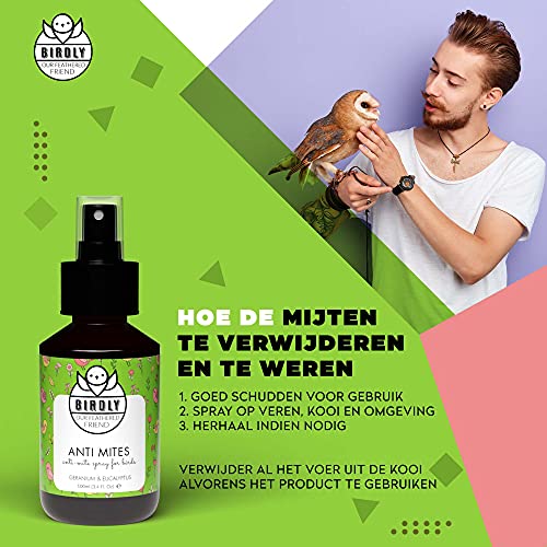 Birdly Anti Parasiet Spray voor Vogels 100 ml I Natuurlijke Mijten Bestrijding zonder DEET I Voor vogels zoals… - Afbeelding 7