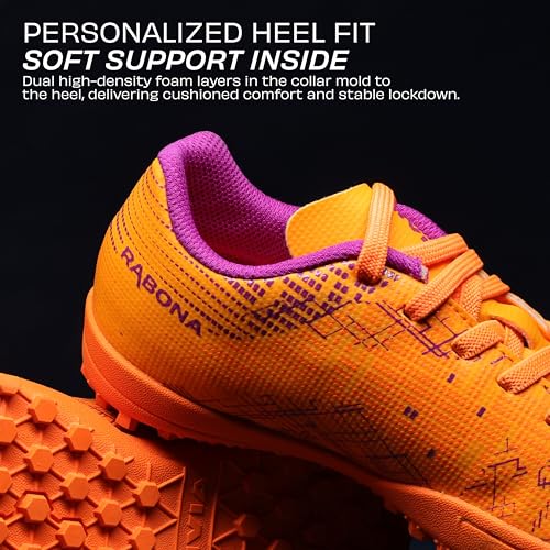 Image of Nivia Rabona 2.0 Turf Football Shoes for Kids (Orange)