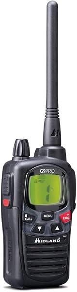 Midland - Talkie Walkie Longue Portée 12Km Professionnel G9 PRO, Radio Récepteur Émetteur IPX4 Étanche Waterproof Airsoft et Outdoor 103 Canaux - 34 PMR446/69 LPD, Autonomie 23H, 4 Piles Rechargeables - 4