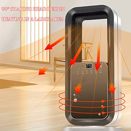 ilbcavne Elektrische ventilatorkachel, 2000 W, instelbare thermostaat, geruisloos, verticaal, energiebesparend, elektrische verwarming, 90 graden oscillatie, 3 modi, elektrische ventilatorkachel - Afbeelding 4