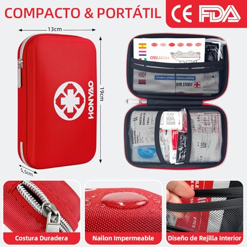 Bolsa médico de emergencia HONYAO portátil con 200 artículos médicos 2