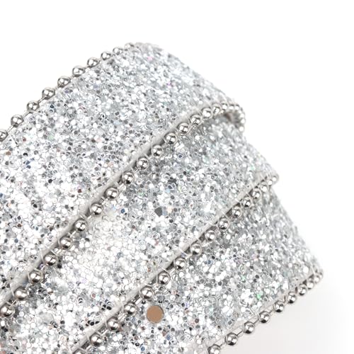 Glitter Western Belt for Women Rhinestone Belts Cowgirl Style Bling Bling Diamond Belts Y2K Sparkly Belt for Jeans4