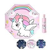 Evka Kids Folding Umbrella-Automatic Open Cartoon Travel Umbrella-Waterproof and UV-Resistant Compac